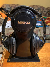 Rare 90s hifi double drive Nikko head phone leather cuir 