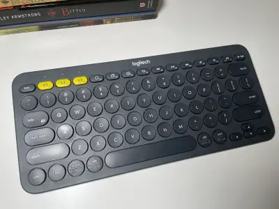 Logitech K380 Slim Wireless Keyboard (Pebble Keys), View more