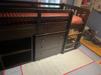 Twin loft bed with desk / drawers 