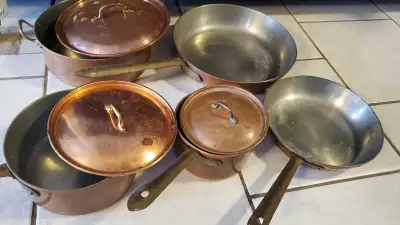 8 piece copper pot and pan set, View more