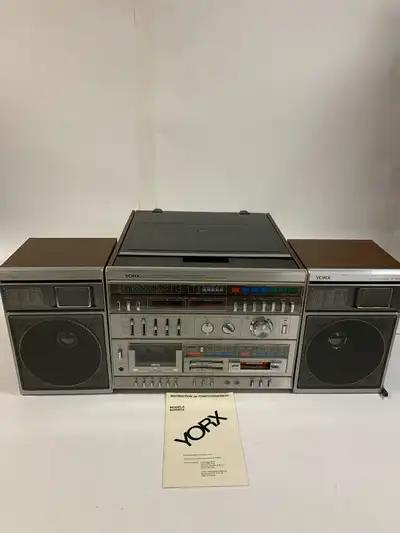 Vintage YORX M2685A Stereo System with Turntable & Double Casset, View more