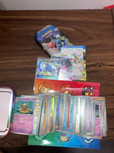 120+ pokemon cards plus sticker (free delivery), View more