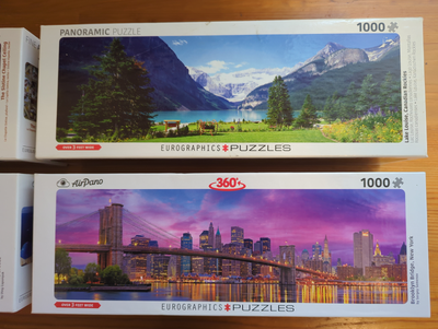 Eurographics Panoramic Puzzles Fit most coffee tables or similar surfaces 1000 pieces Size: 13” x 39...