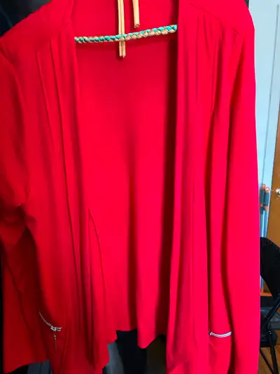 Women’s red overall sweater size 2x for $50