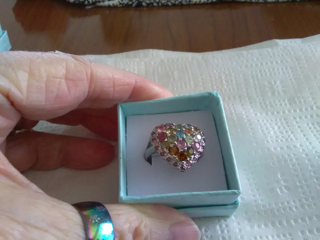 .925 multi gemstone heart shape ring in Jewellery & Watches in Trenton - Image 3