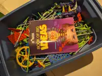 K'nex Assortment (~40 Lbs) with Rubbermaid Bin and Book