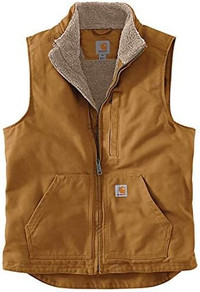 New Carhartt mens Sherpa Lined Mock-neck Vest Size XL Loose Fit