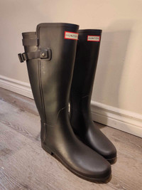 Women’s Hunter Boots slim fit- Tall Adjustable Matte Black UK8 E