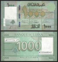 TBQ’s World Currency – Lebanon [P-90] (2016) 1000 Livres