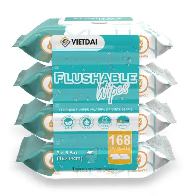 【Flushable and Biodegradable】Flushable wet wipes for adults are composed of virgin wood pulp and pla...
