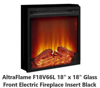 (NEW) AltraFlame 18"x18" Glass Front Electric Fireplace Insert