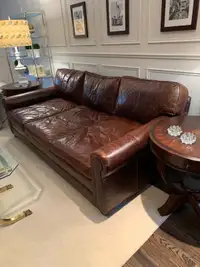 Restoration Hardware Saddle Leather Couch