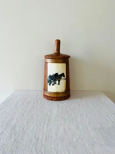 CERAMIC BUTTER CHURN DESIGN STORAGE CONTAINER OR DECORATION, View more