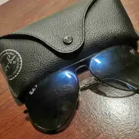 Ray bans polarised custom sunglasses, black lenses black frame