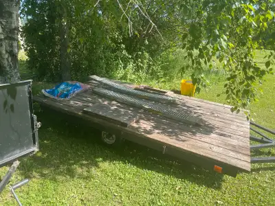 Good trailer got tiedowns for a atv 10 feet long by 75 1/2 wide needs one fender fix good tires Loca...