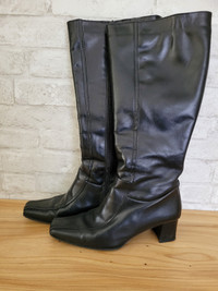 Women's Black Leather Boots - made in Italy