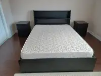 Double / Full Bed with Storage Drawers + Firm Mattress