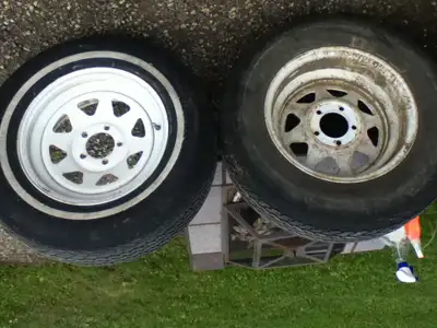 * 3 in total, see pics *2 good usable tires & one pretty worn spare * All come on rims * Located nea...