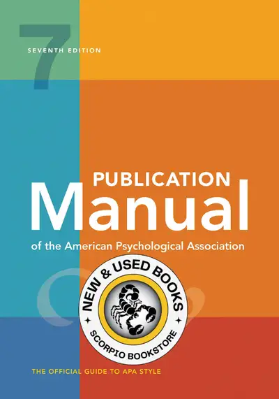 Publication Manual of the American Psychological Association 7th Edition 9781433832154 Text 289-654-...