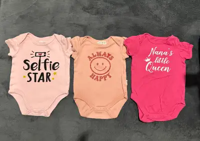 3-6 Month Baby Girl Onesies - Set of 6, View more