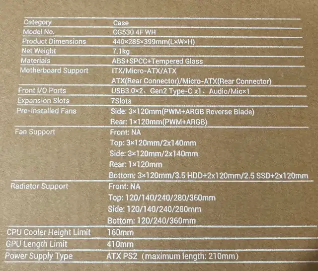 Deepcool CG530 4F White Case | New Open Box RGB Build Case in System Components in Oshawa / Durham Region - Image 8