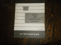 White 42" Dozer Blade for Garden Tractor Parts, Instruct Manual