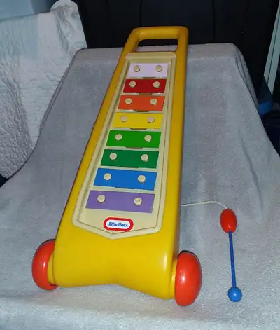 Vintage 1993 Little Tikes Rolling Musical Xylophone Pull Toy, View more