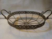 Metal Bronze Wire Basket with Handles