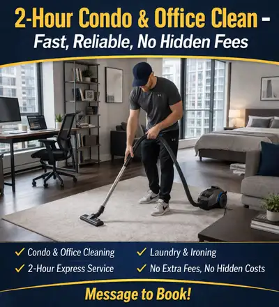 Reliable Male Housekeeper – Condo & Small Office Cleaning, View more