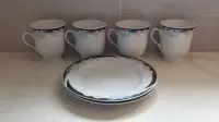 VINTAGE " CARAVEL " FLORAL TEA/COFFEE CUPS, TWO BREAD & BUTTER