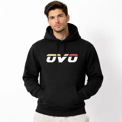 OVO Men’s Hoodie Large Black Flag Logo Made in Canada 100% Cotto, View more