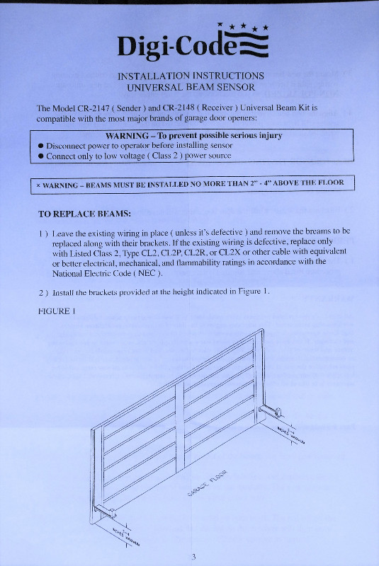 Garage Door Safety Sensor Kit in Garage Doors & Openers in Bridgewater - Image 4