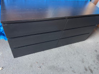 Ikea malm dresser 6 drawes black