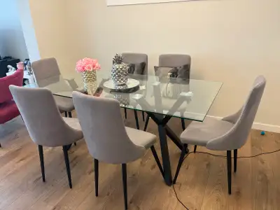 Glass Dining Table & 6 Chairs, View more