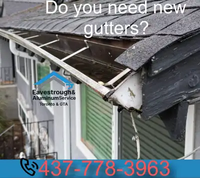 GUTTERS,  EAVESTROUGH,  SOFFIT ALUMINUM,  SIDING , View more