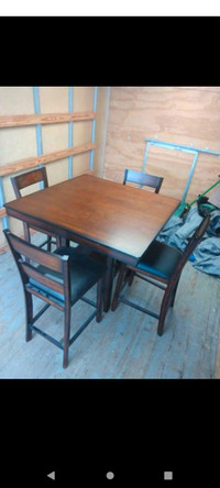 Dining Table and 4 Chairs Dining Room Furniture Pub Table FREE D