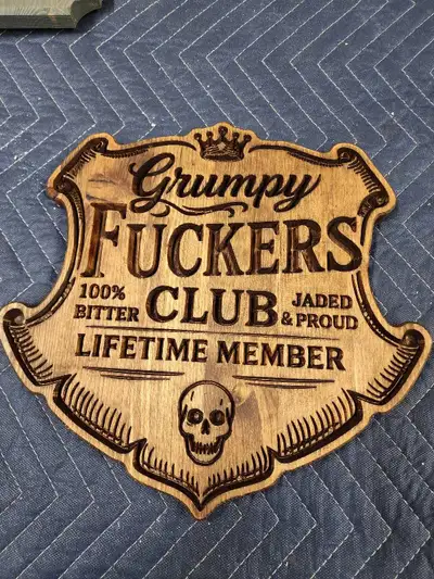 Grumpy fuckers club sign, View more