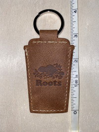 Roots Tim Hortons Leather Keychain 