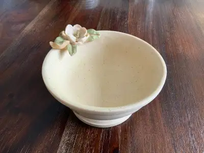 “White Magnolia” Pottery Bowl, View more