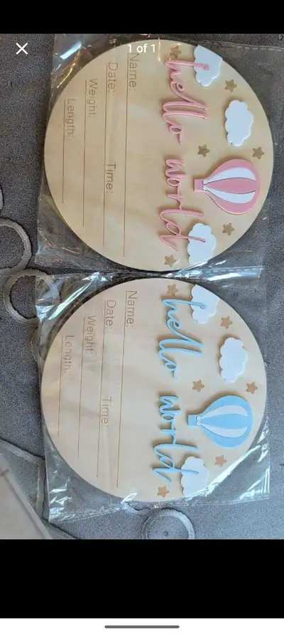 Hello World Baby Birth Announcement Signs, View more