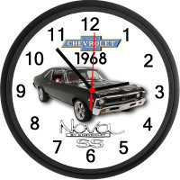1968 Chevy Nova SS Custom Wall Clock - New - Classic Chevrolet