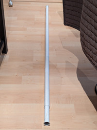 Strong white metal extension pipe - 49 inches to 8 feet
