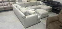 Brand new fabric sofa with chaise and ottoman