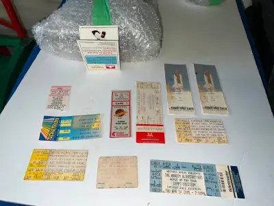 PARKER PICKERS - All these ticket stubs plus the Roger Clemens Boston Red Sox item for $9. BILL COSB...