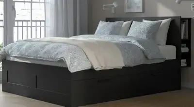 IKEA Brimnes Queen Bed Frame Drawers and Headboard, View more