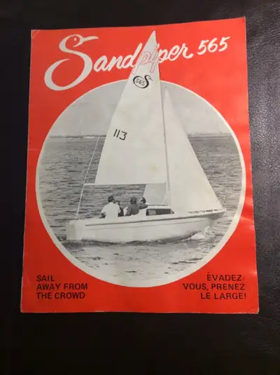 SALES AND SPEC BROCHURE FOR SANDPIPER 565 SAILBOAT...$45 INCLUDES SHIPPING....