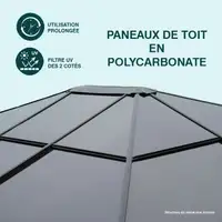 PANNEAUX DE REMPLACEMENT DE TOIT POUR GAZEBO - POLYCARBONATE