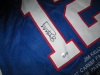 Jim Kelly Signed Buffalo Bills Stats Jersey - Beckett Witnessed