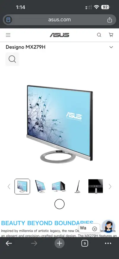 Asus MX279H Monitor 27” productivity and gaming, View more