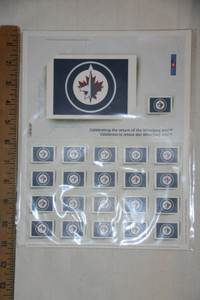 WINNIPEG JETS POSTAGE STAMPS 2011 SHEET of 21 stamps X .59 cents